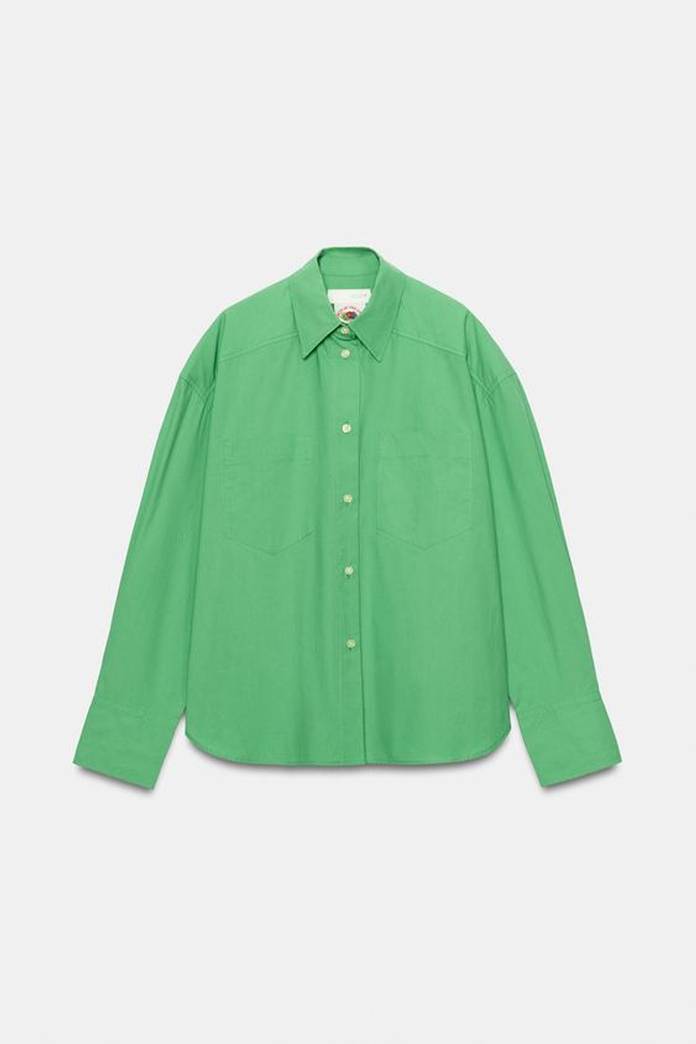 ZARA - FRUIT OF THE LOOM™ РУБАШКА С КАРМАНАМИ, ЯБЛОЧНО-ЗЕЛЕНЫЙ