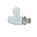 Кран шаровой PP-R белый Дн 25х3/4" НР прямой для радиатора RTP (РосТурПласт) 27861