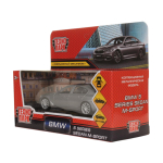 Модель ин. мет. "BMW 5 Series Sedan M-Sport" 12см, двери, багаж, сер, коробка 5ER-12-GY (Технопарк)