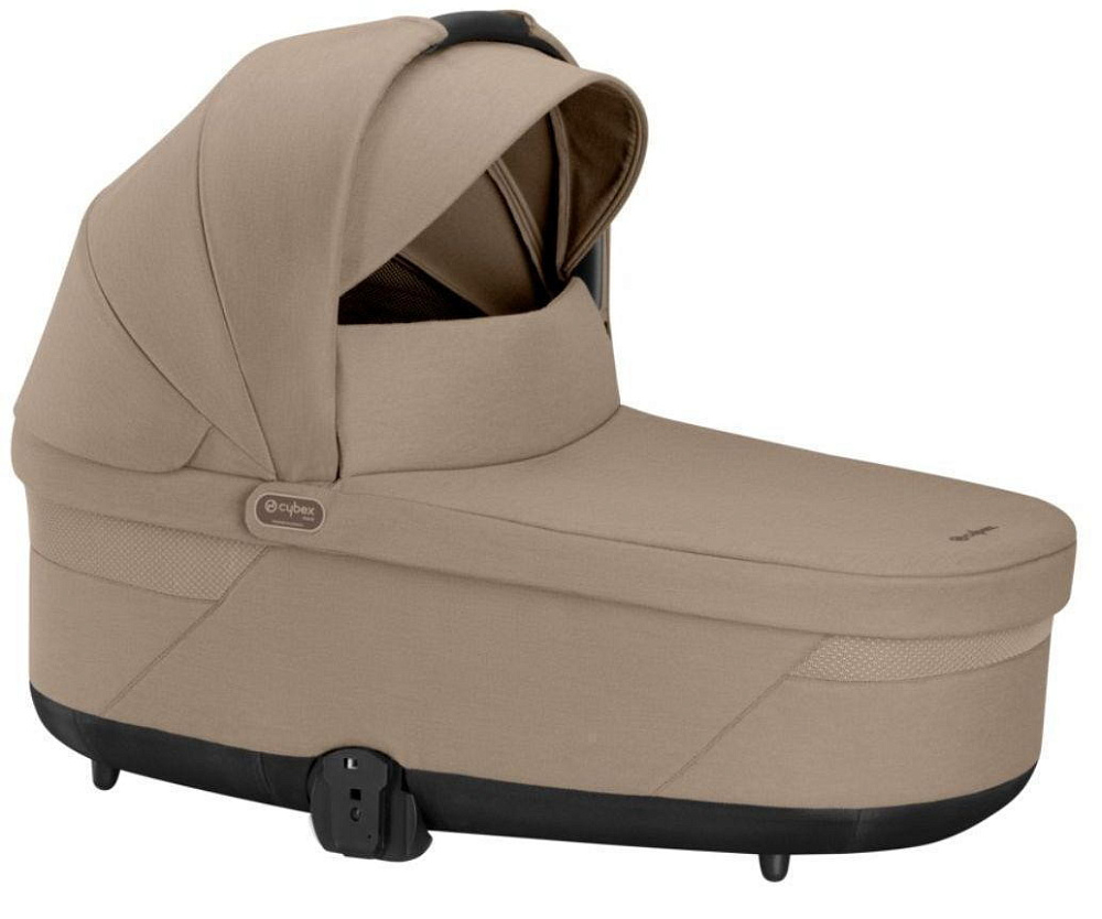 Коляска Cybex Balios S Lux TPE complete Aton S2 Moon Black 3 в 1 Almond Beige с дождевиками