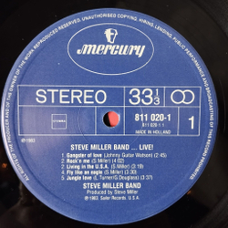 Винтажная виниловая пластинка LP Steve Miller Band Live (Holland 1983)