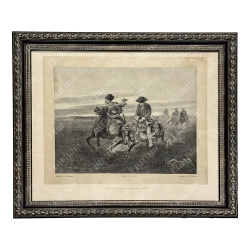 Богатов Н. А. Бегство Карла XII и Мазепы из-под Полтавы. Литография. 1880