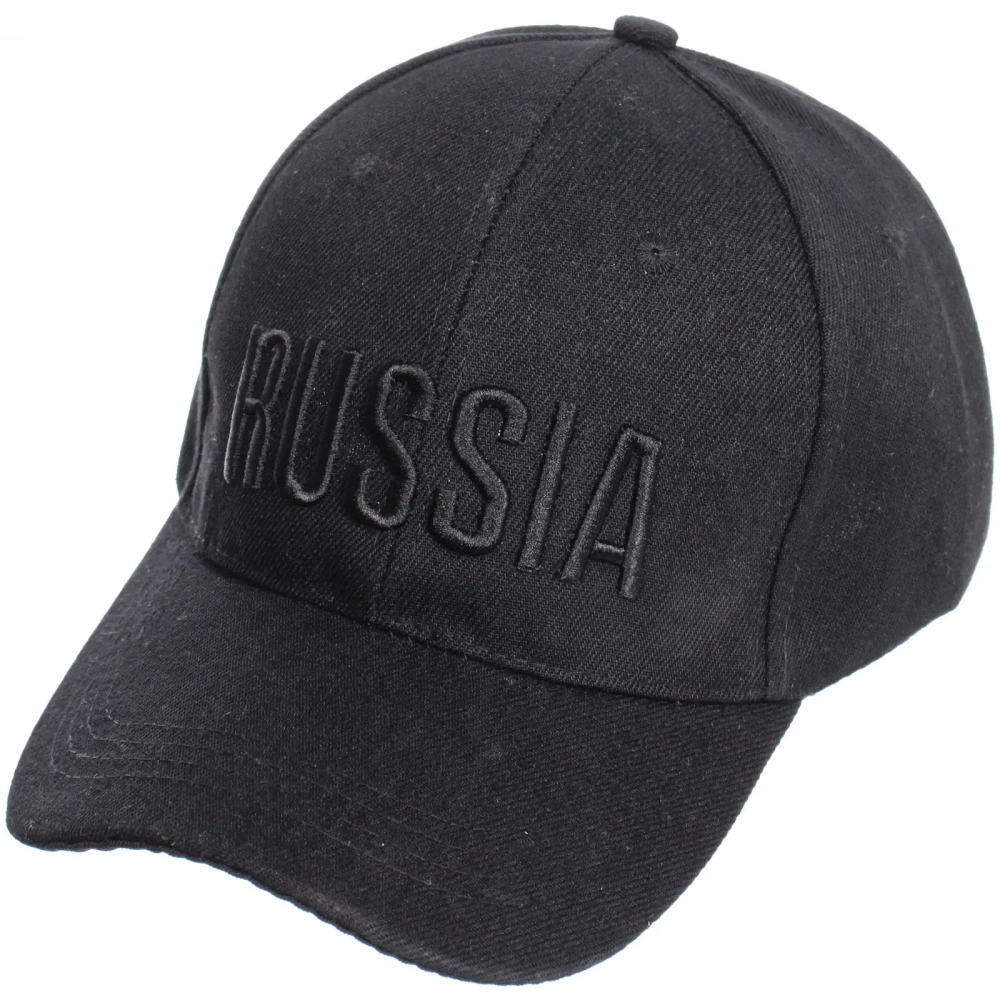 Бейсболка унисекс «Russia», хлопок, цвет черный, р58