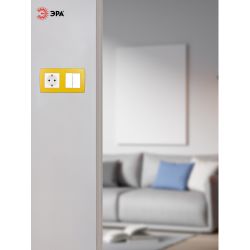 12-5002-21 ЭРА Рамка на 2 поста, Эра12, жёлтый | Эра 12