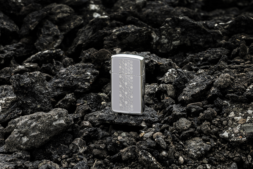 Зажигалка ZIPPO Slim Honeycomb Design с покрытием High Polish Chrome, латунь/сталь, серебристая, 29x