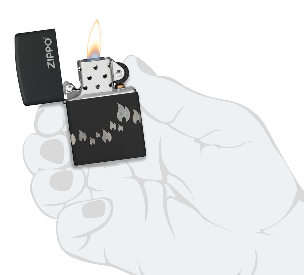 Зажигалка Zippo Classic с покрытием Black Matte, латунь/сталь, черная, матовая, 38x13x57 мм