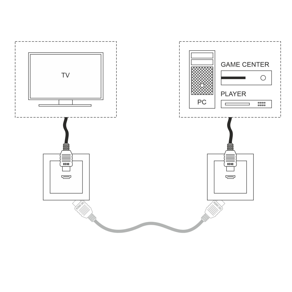 Розетка HDMI (черный матовый)