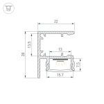 Профиль WALL-2228-2000 ANOD (Arlight, Алюминий)