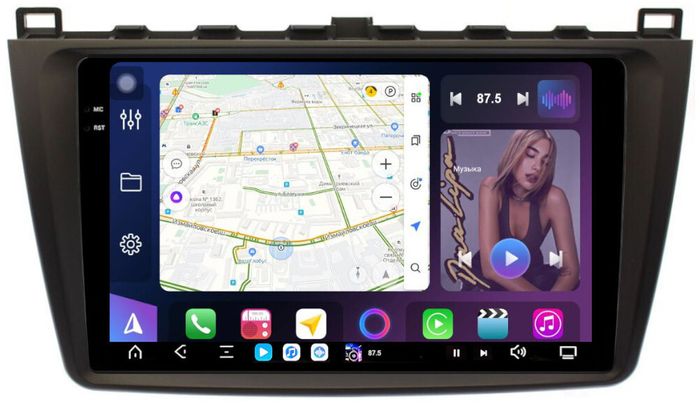 Магнитола для Mazda 6 GH 2007-2012 - FarCar S500-TS20 монитор 9.5" 2K QLED на Android 14, Быстрейшая, CarPlay, 4G SIM-слот