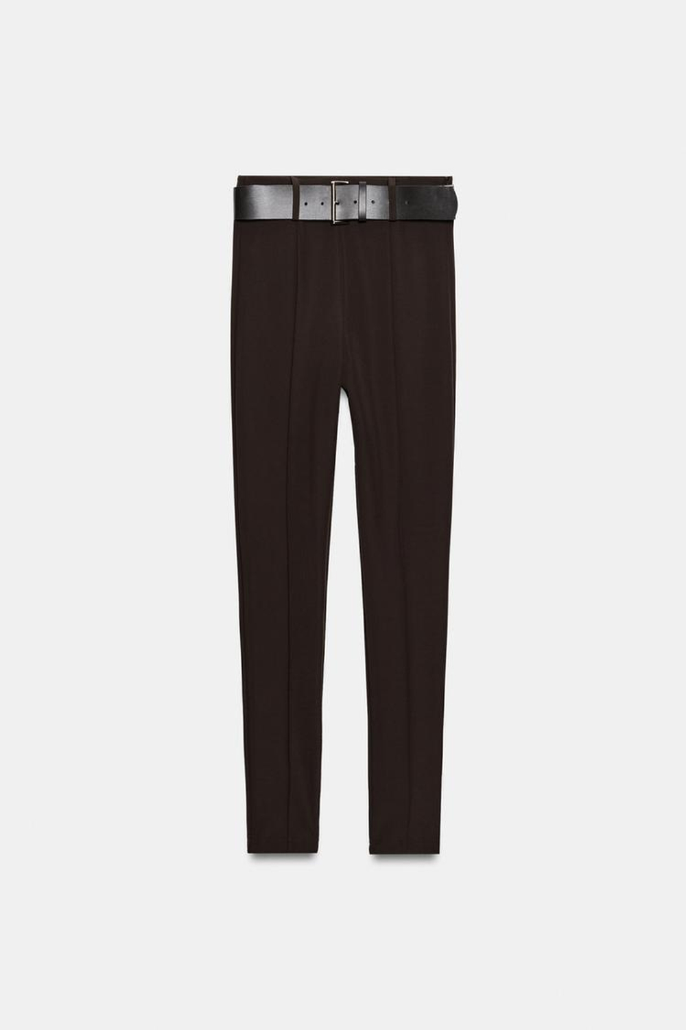 ZARA ЛЕГИНСЫ С ПОЯСОМ, КОРИЧНЕВЫЙ