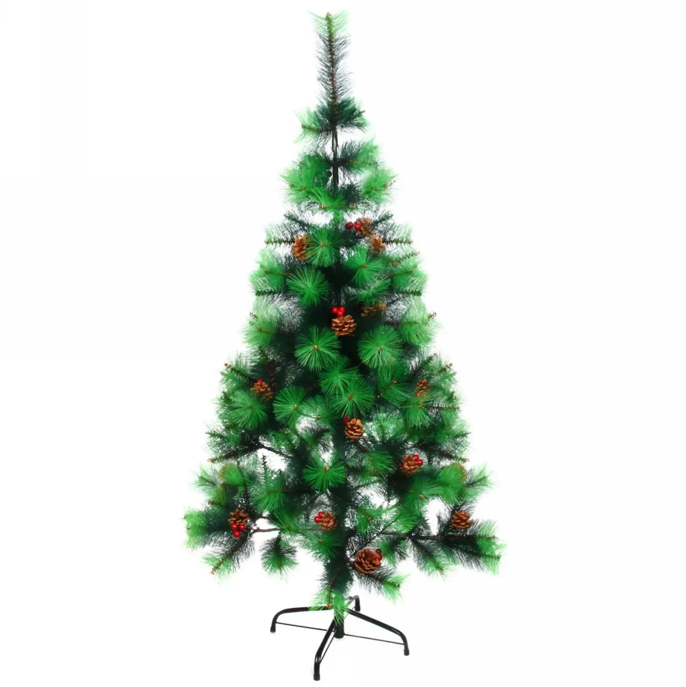 Ёлка «Тайга» 150 см, леска с шишками и ягодами (130 веток)