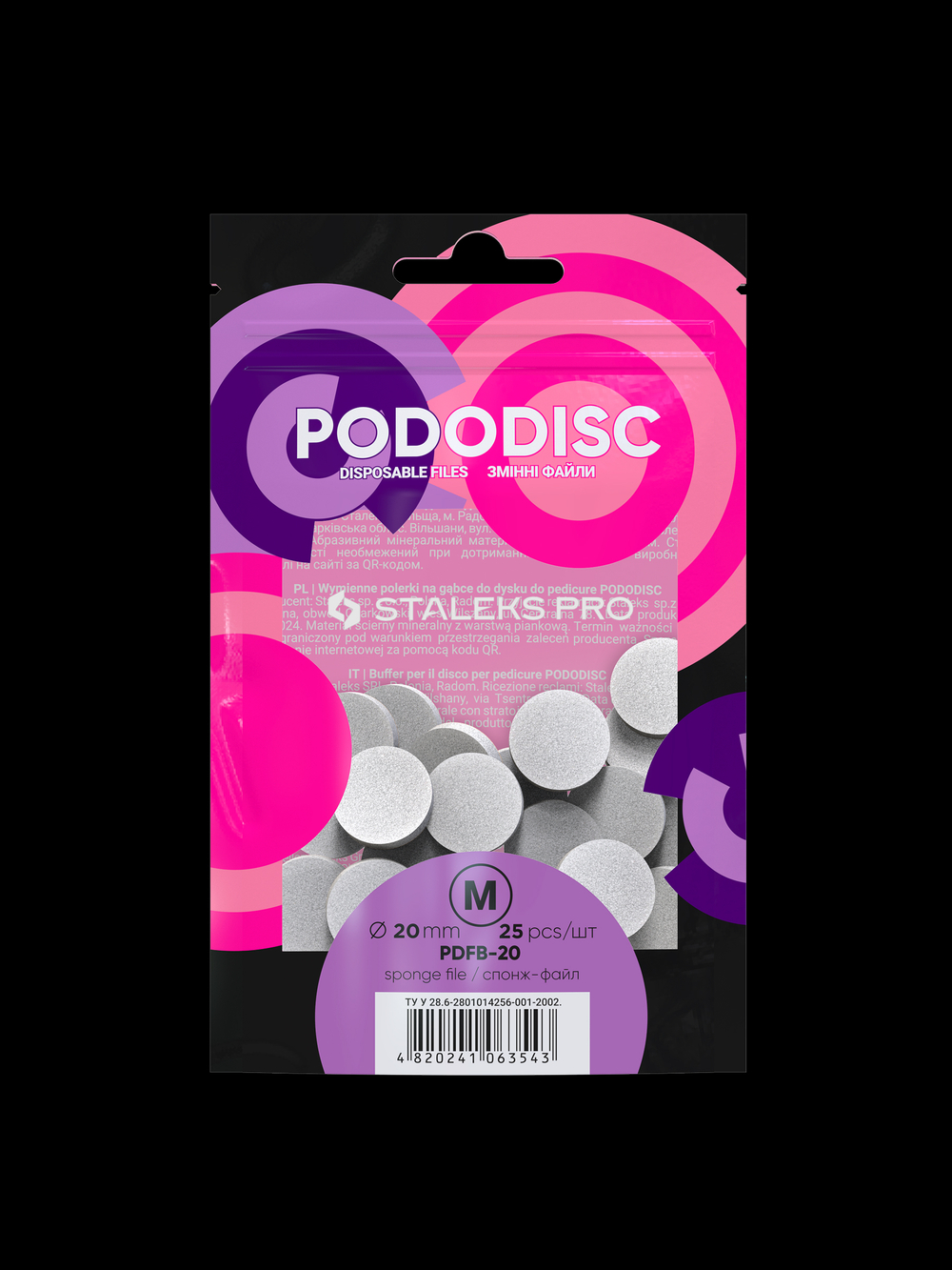 Спонж для педикюрного диска Pododisc Staleks Pro 20мм (M)
