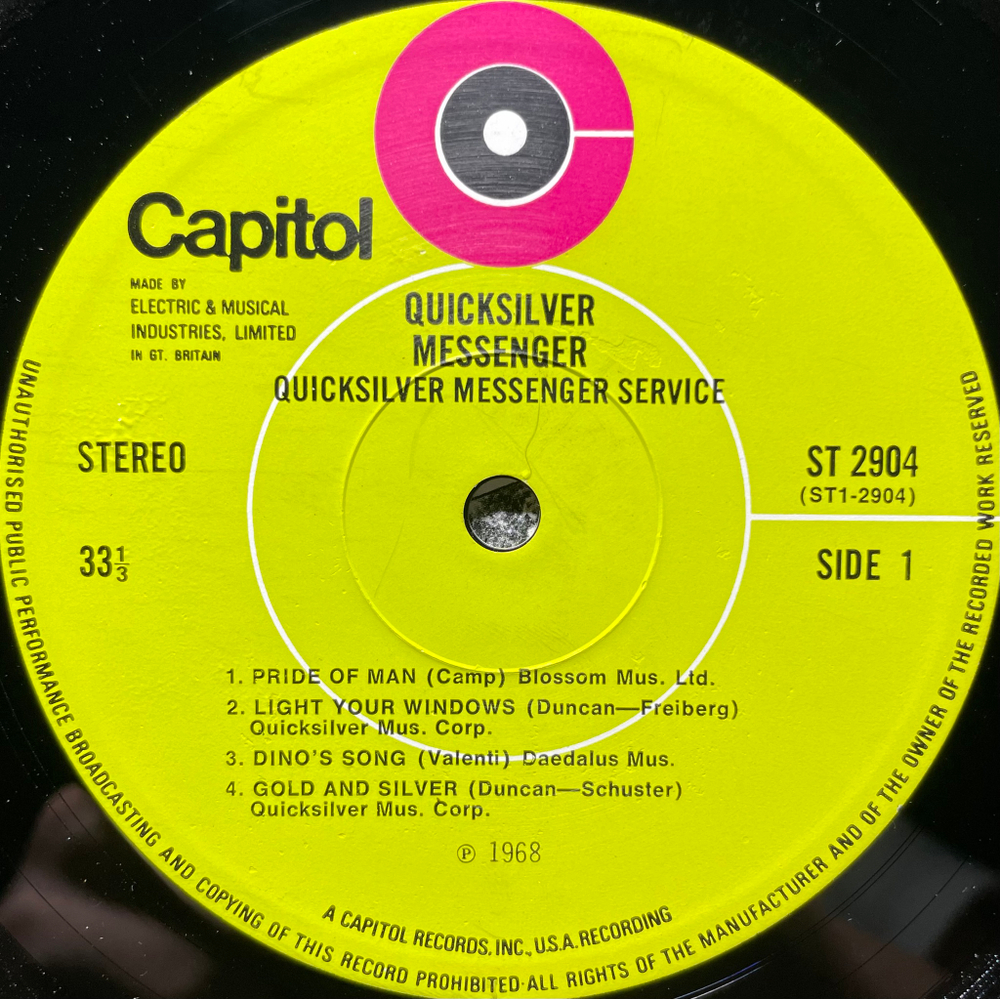 Quicksilver Messenger Service ‎– Quicksilver Messenger Service (Англия 1970г.)