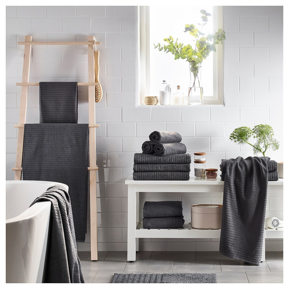 IKEA VÅGSJÖN  (ИКЕА ВÅГСЙÖН)  -  Полотенце для рук, темно-серое, 50x100 см