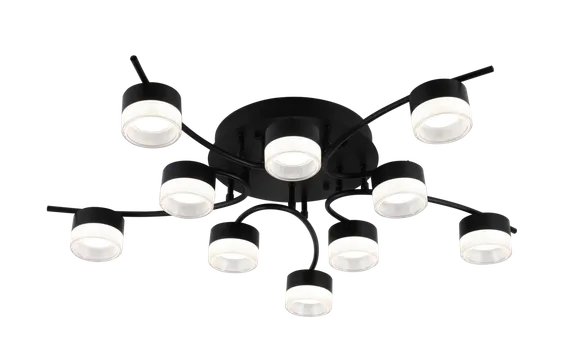 Люстра потолочная Rilon 9496/10 BLACK, 10×15 Вт, чёрная