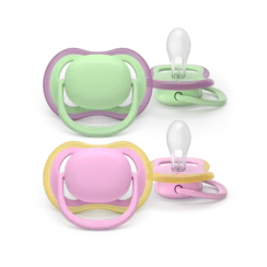 Əmzik\  Ultra air soother, 6-18m, pink/green girl, 2-pack