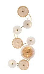 Светильник настенный светодиодный NewRgy W2895A/9 SPRAY PAINT BRASS+CLEAR+AMBER, 9×15 Вт, латунный и янтарный