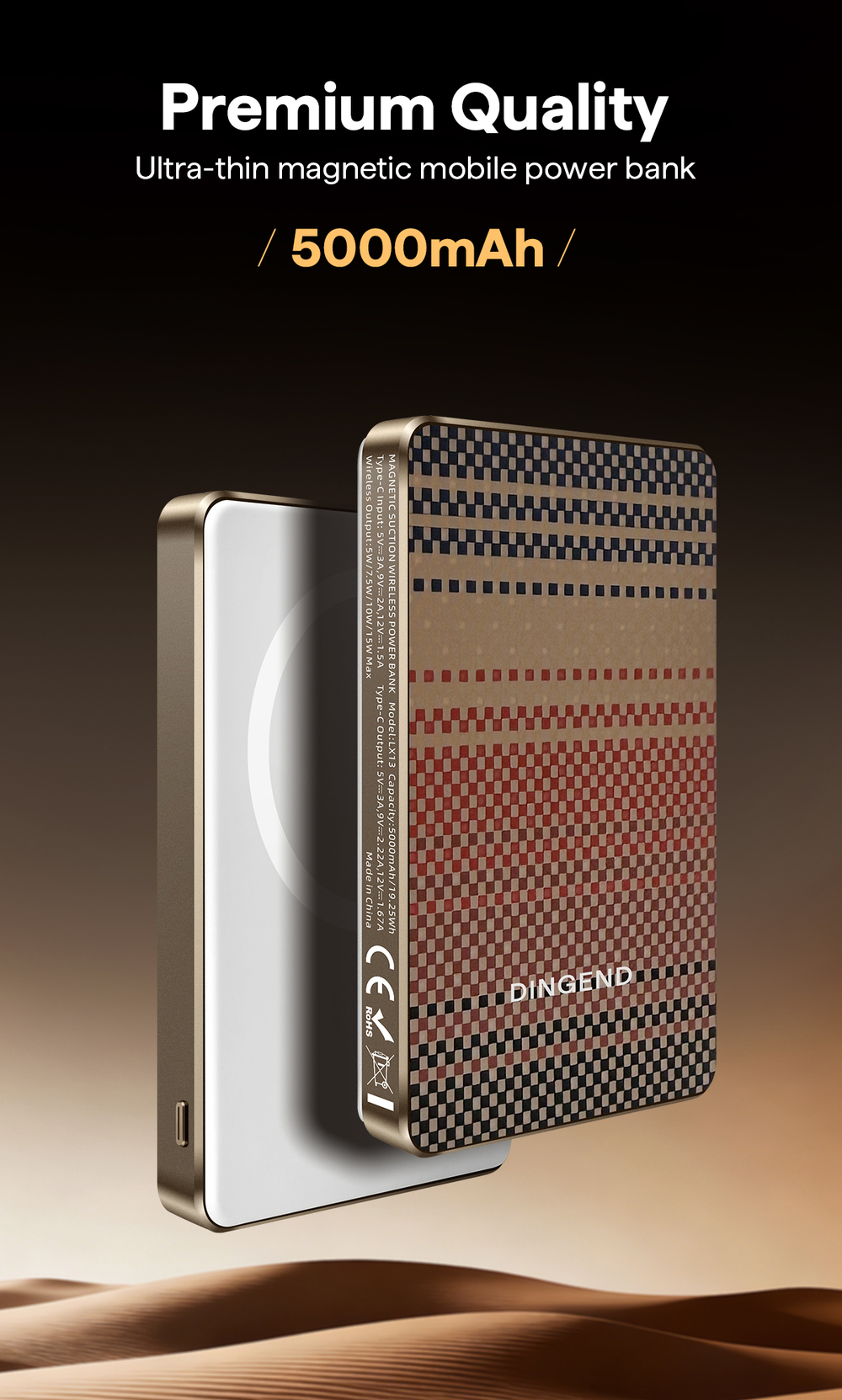 Power Bank DINGEND 15W (5 000mAh)
