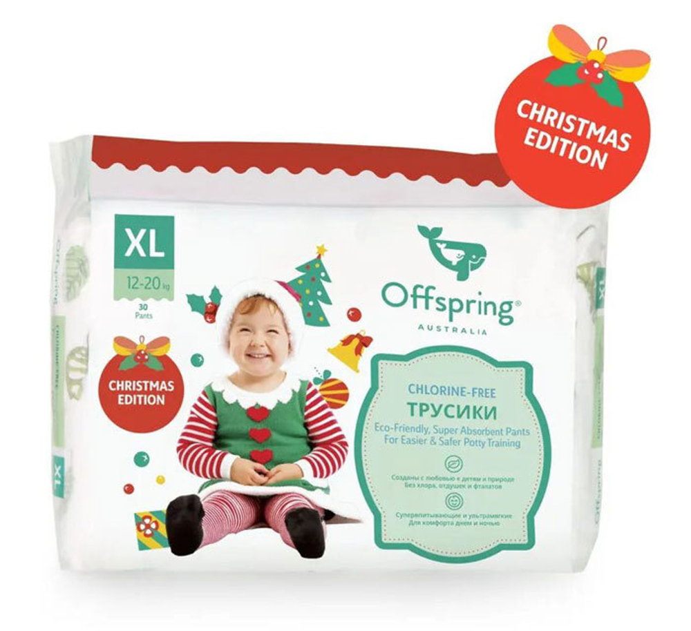 Трусики Offspring XL (12-20 кг) Новый год 30 шт