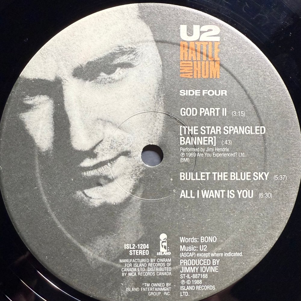 U2 ‎– Rattle And Hum 2LP (Канада 1988г.)