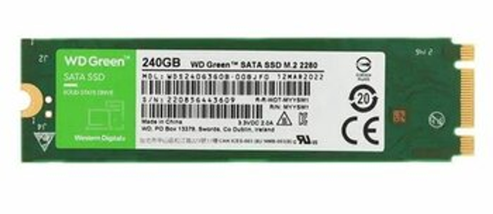 SSD WESTERN DIGITAL WD Green, 240 ГБ, M.2, SATA, WDS240G3G0B