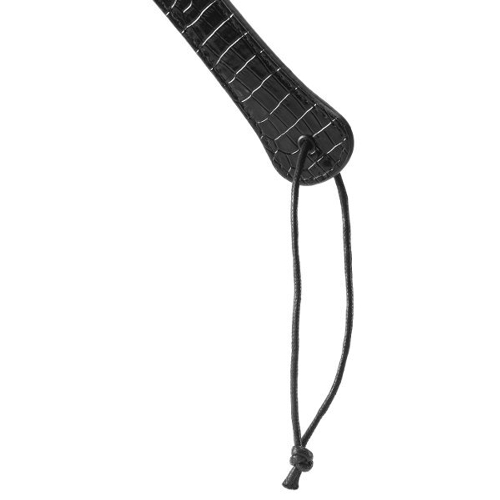 Черная шлепалка с петлёй Croco Paddle - 32 см. (Цвет: черный)