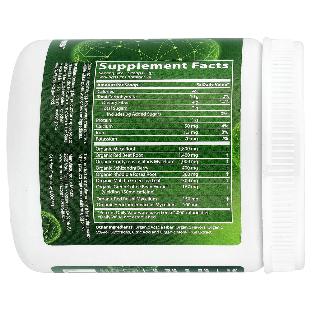 MRM Nutrition, Органический предтренировочный продукт, черная вишня, 240 г (8,5 унции)