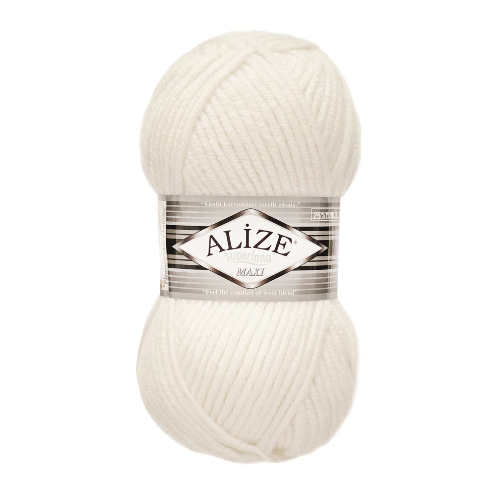 Пряжа Alize (Ализе) Superlana Maxi / уп.5 мот. по 100 г, 100м, 055 белый A