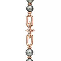 Браслет из розового золота 18k с жемчугом и бриллиантами, Tiffany 💠 Titan by Pharrell Williams