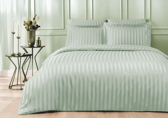 Постельное белье LINES зелёный жаккард deluxe TIVOLYO HOME Турция