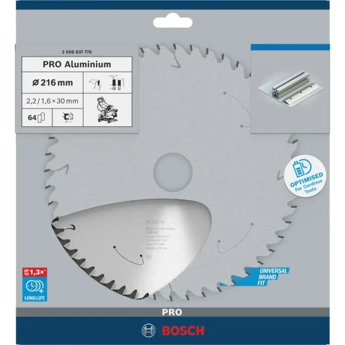 Циркулярный диск по алюминию ALuminium Cordless PRO 216x2x30 мм T64 BOSCH 2608837776