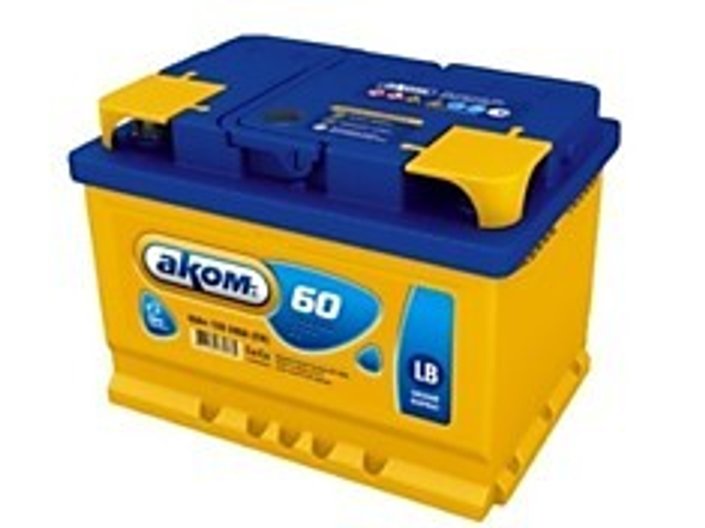 Аккумулятор 6СТ-60 А.ч., п.п., L+, АКОМ