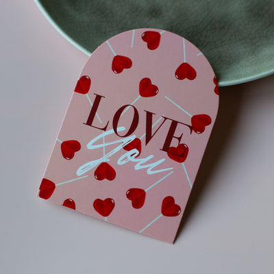 С-1164 карточка (7,5х10,5 см) Love you (в упаковке 10 шт.)