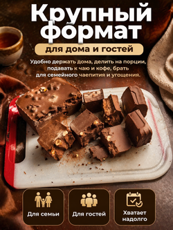 Шоколад молочный в брикетах с орехами ассорти, фундук, миндаль, грецкий орех