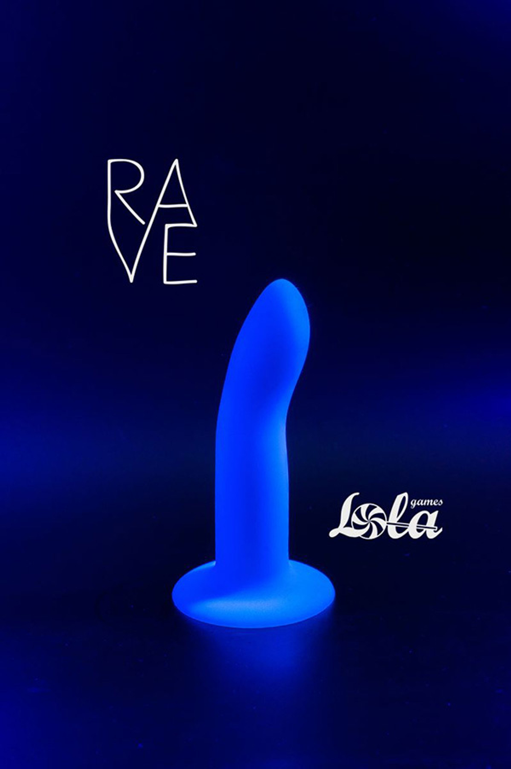 Синий светящийся в темноте дилдо 13,3см Lola Games Rave Neon Driver 5012-02lola