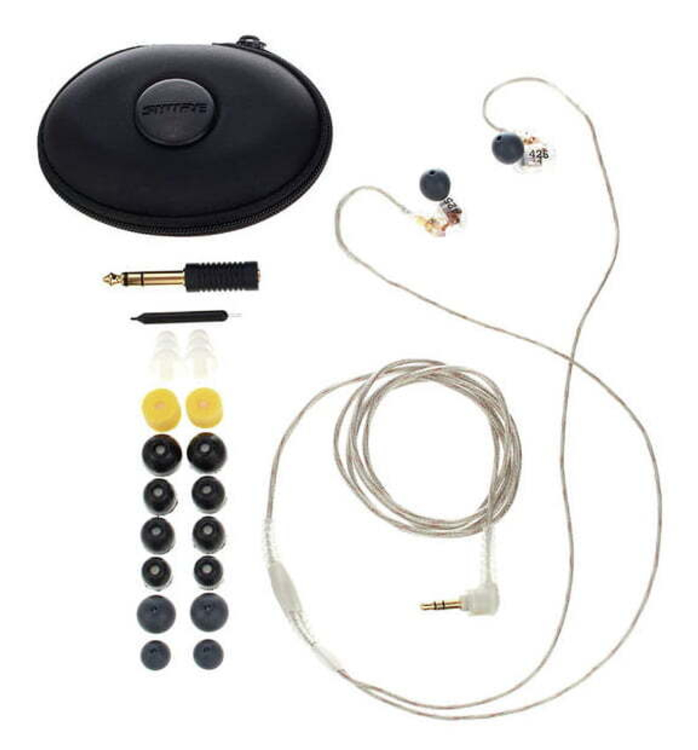 SHURE SE425-CL-EFS наушники внутриканальные (наушники вставные) с двумя драйверами, прозрачные, отсоединяемый кабель
