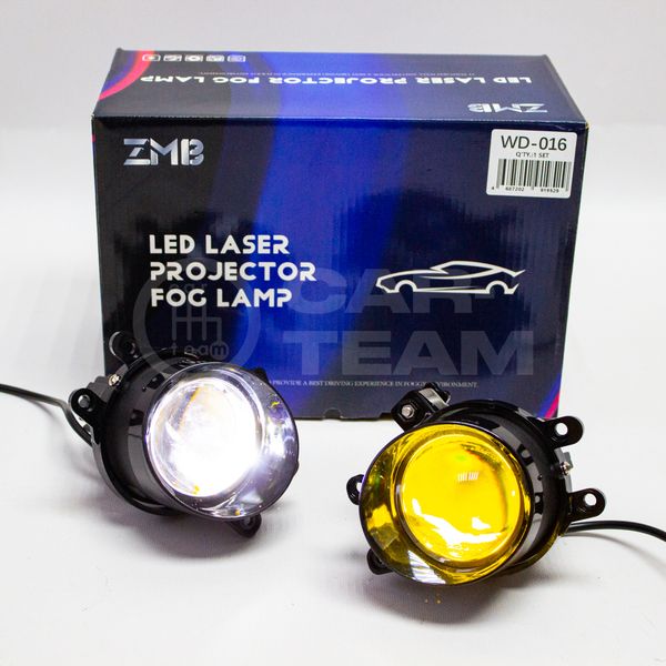 Противотуманные фары (ПТФ) WD-016 Toyota Land Cruiser, Camry, Rav4, Alphard, Avensis, Lexus LX570, GS, IS, RX "ZMB" лазерные с Bi-LED модулем, белый/желтый свет