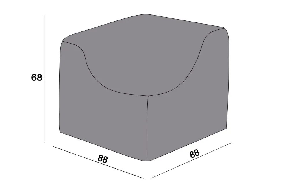 Защитный чехол на модуль Лунго угловой 86×86×65 см, цвет темно-серый