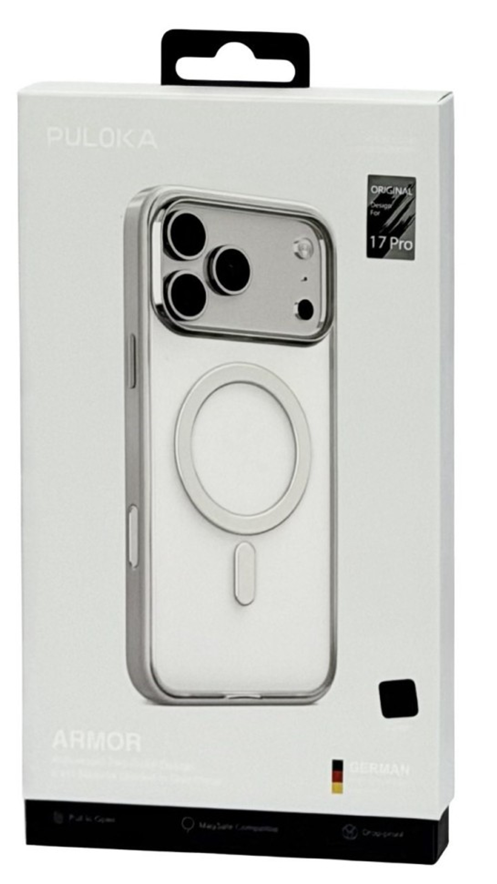 Накладка для i-Phone 17 Pro Puloka Armor Magsafe черный
