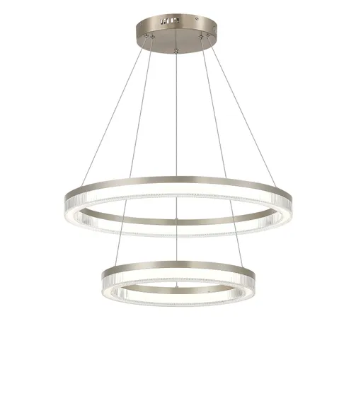 Люстра подвесная светодиодная NewRgy 2832-DW-4+6 SILVER, 50 Вт, серебристая