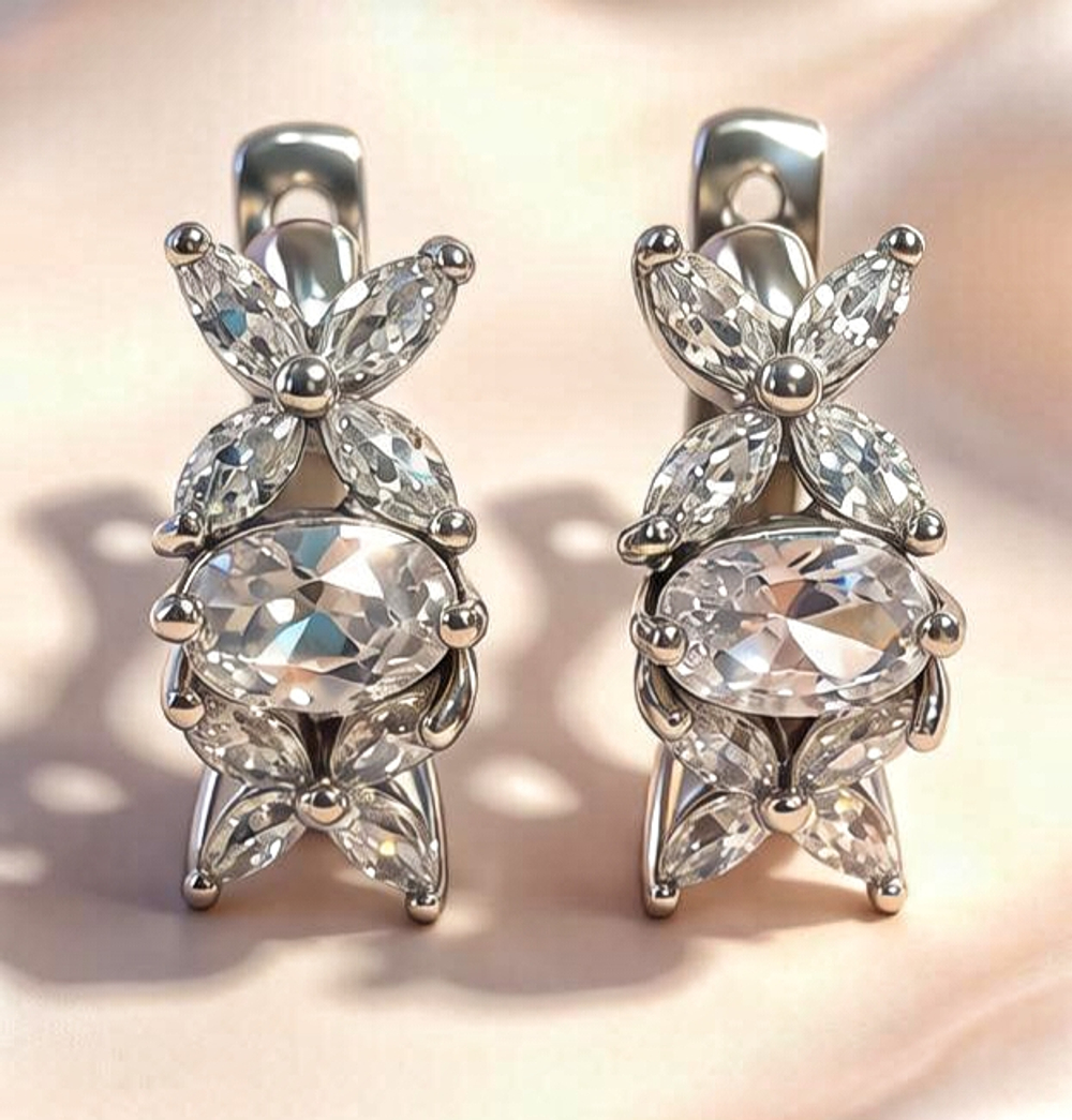 Ювелирные серьги из серебра 925 пробы