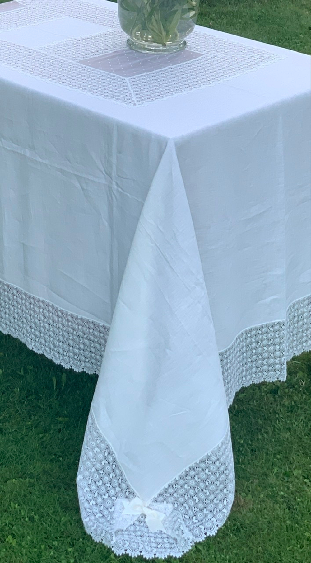 Скатерть 180x300 и 12 салфеток Palombella Guinone Elite сливочные