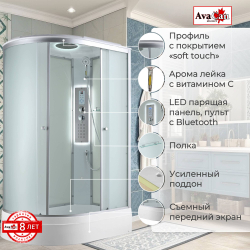 Душевая кабина AvaCan (АваКан) C3012R LED со средним поддоном, с ГМ, с электрикой и LED освещением, 120х80х215
