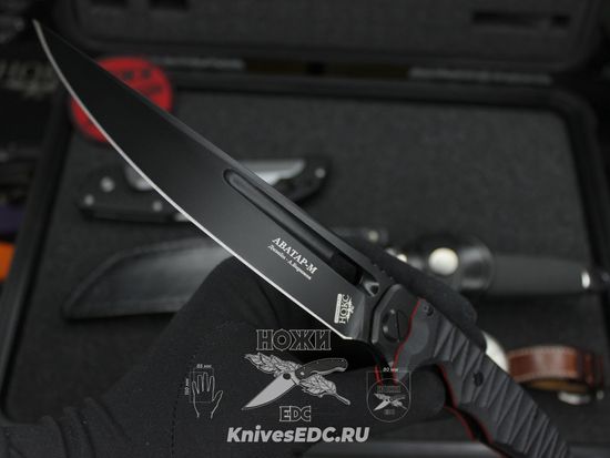 Складной нож НОКС Аватар М Red-Black 334-709404 на подшипниках c клинком из стали D2, рукоять G10