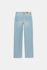ДЖИНСЫ Z1975 STRAIGHT СО СРЕДНЕЙ ПОСАДКОЙ И ЗАКЛЕПКАМИ — ZARA