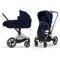 Детская коляска Cybex Priam IV 2 в 1 Rebellious Luxury Denim Blue шасси Rosegold