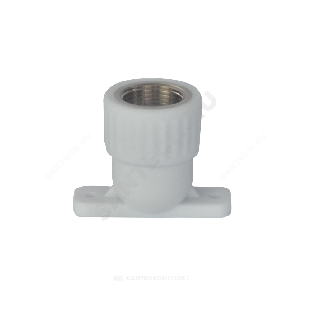 Угольник PP-R комбинированный белый Дн 25х1/2" ВР с креплением VALFEX 10120025