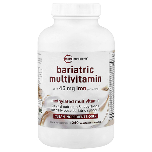 Micro Ingredients, Bariatric Multivitamin, мультивитамины, 240 вегетарианских капсул