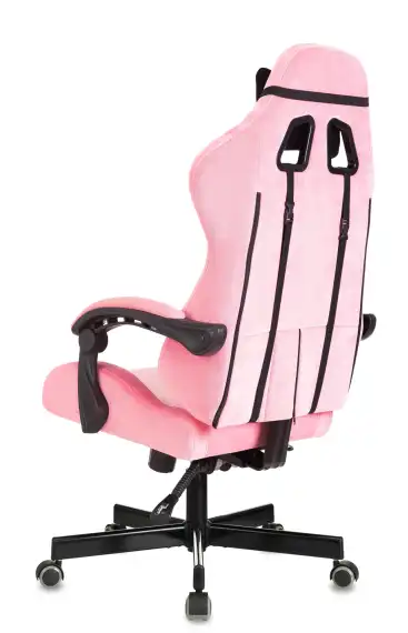 Кресло игровое Knight Terminator розовый Velvet 36 с подголов. крестов. металл