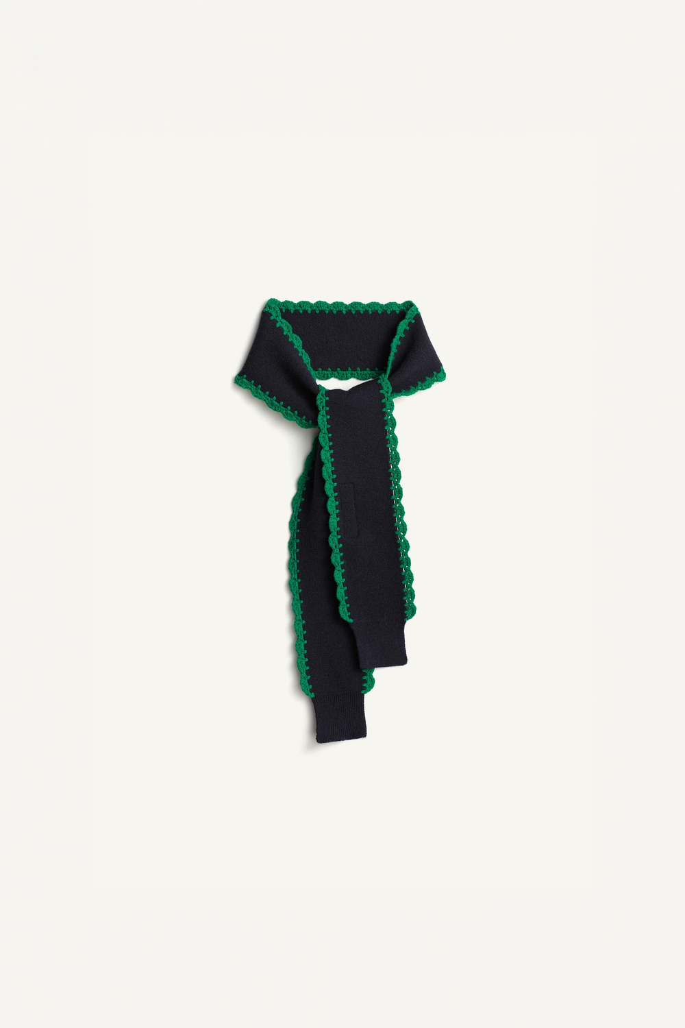 ZARA ВЯЗАНЫЙ ШАРФ - LIMITED EDITION, ТЕМНО-СИНИЙ